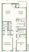 Two Bedroom and Two Bath B-2 floor plan
